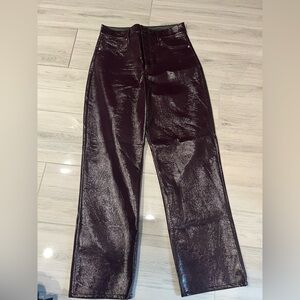 Express Shimmering Burgundy Flare Jeans